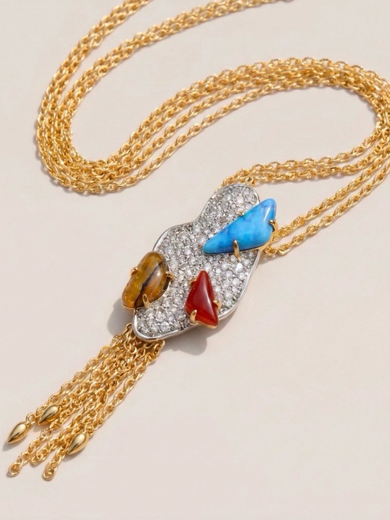 Alexis Bittar Jewelry - NEW Alexis Bittar Roxbury Cluster Necklace Lariat Bolo SB01